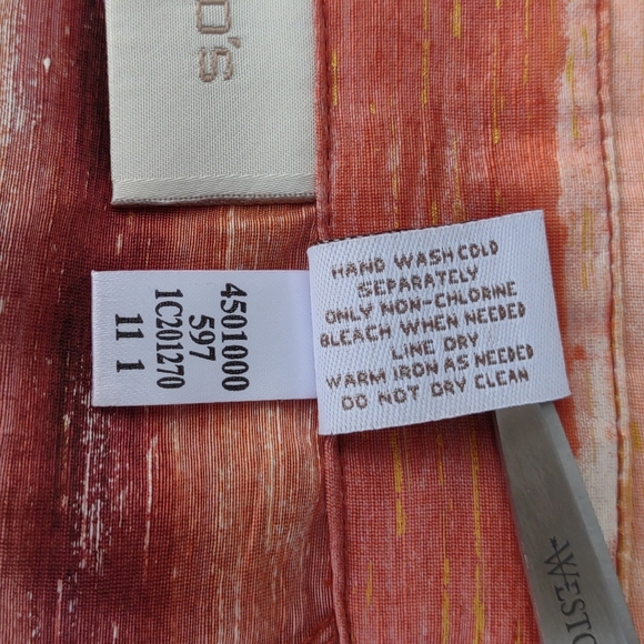 Chico's Linen Blend Open Front Blazer Large 12 Coral - Picture 4 of 9